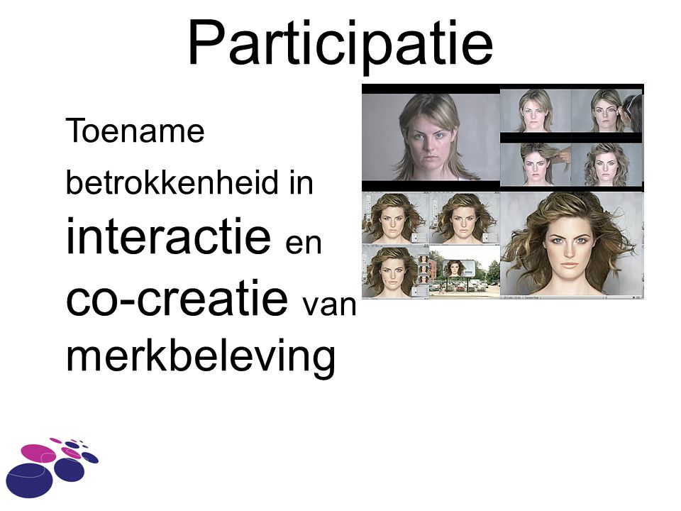 Participatie Toename betrokkenheid in interactie en co-creatie van merkbeleving