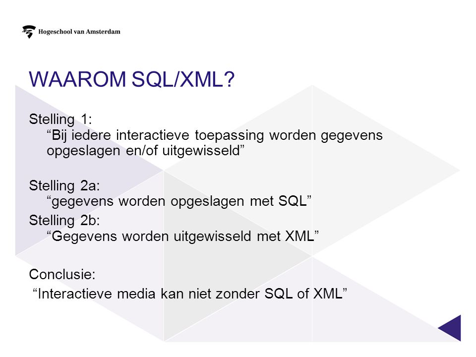 Waarom SQL/XML