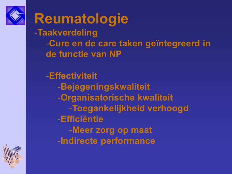 Reumatologie Taakverdeling