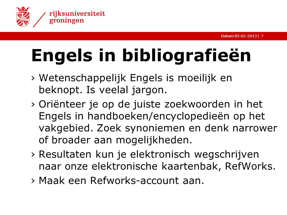 Engels in bibliografieën