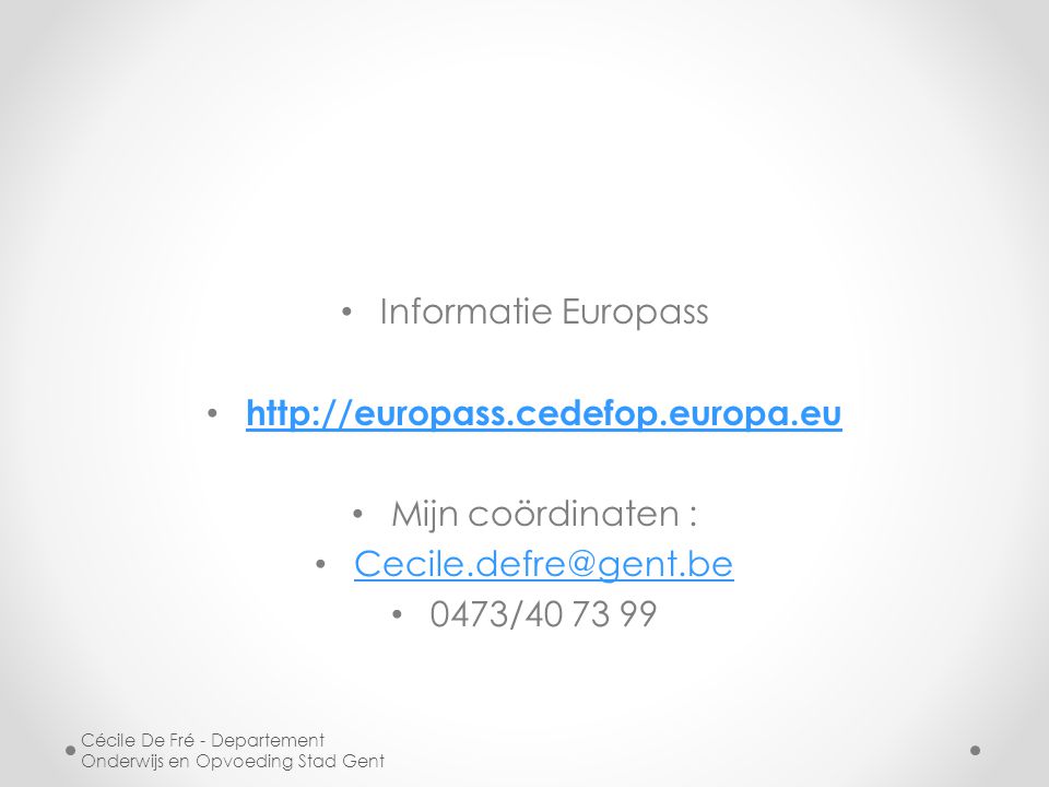 Informatie Europass