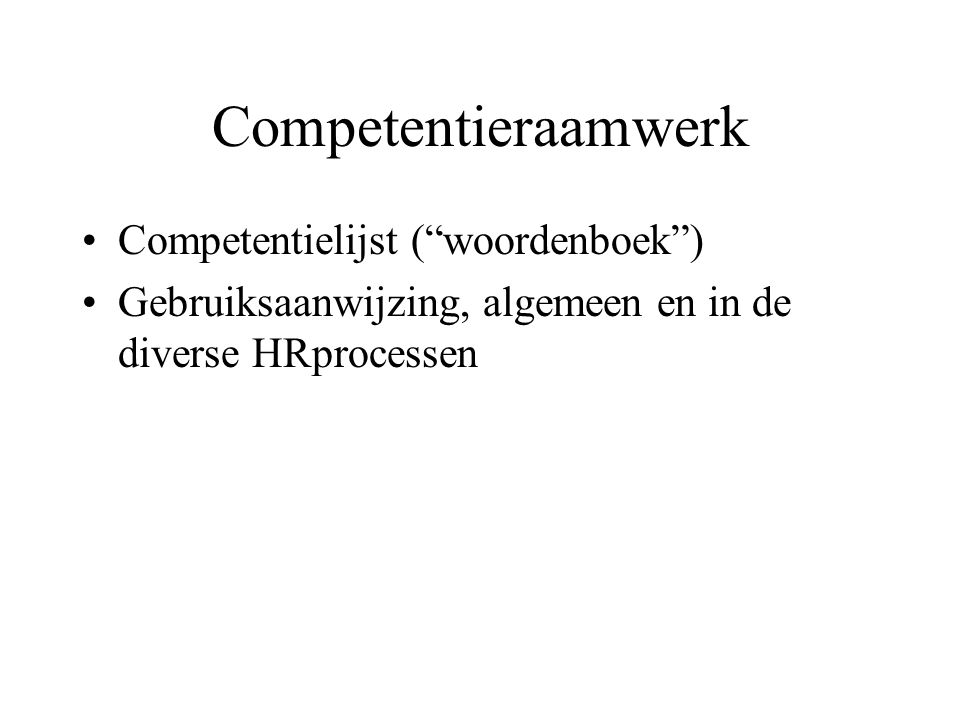 Competentieraamwerk Competentielijst ( woordenboek )