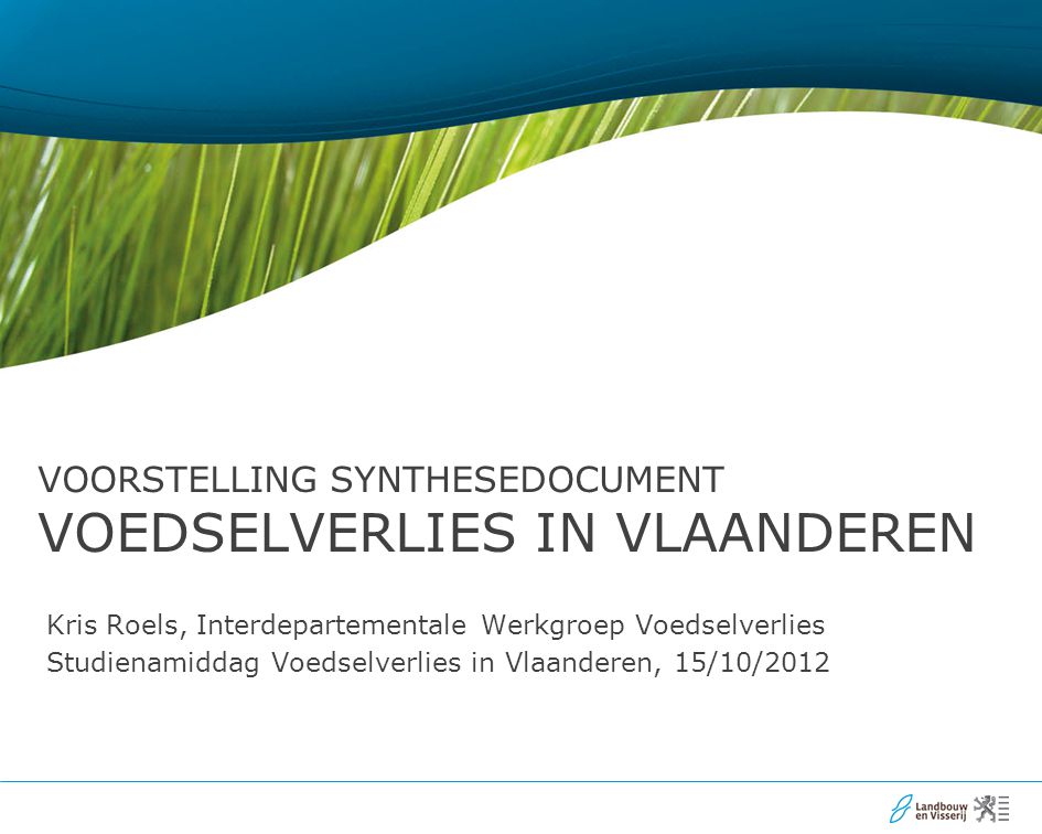 Voorstelling Synthesedocument Voedselverlies in Vlaanderen