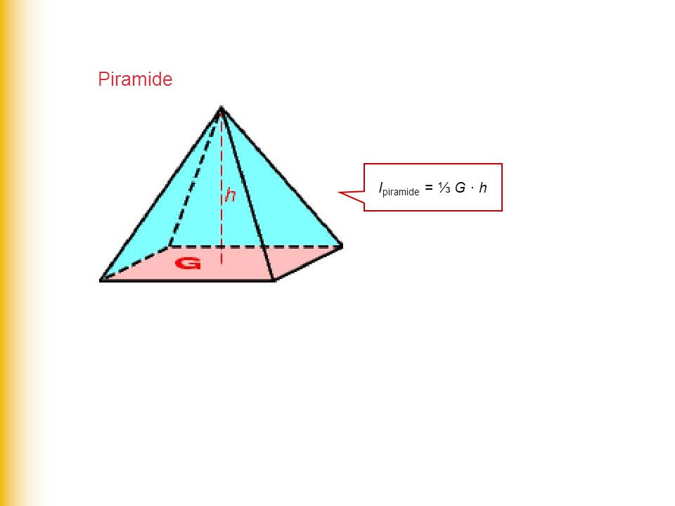 Piramide Ipiramide = ⅓ G · h