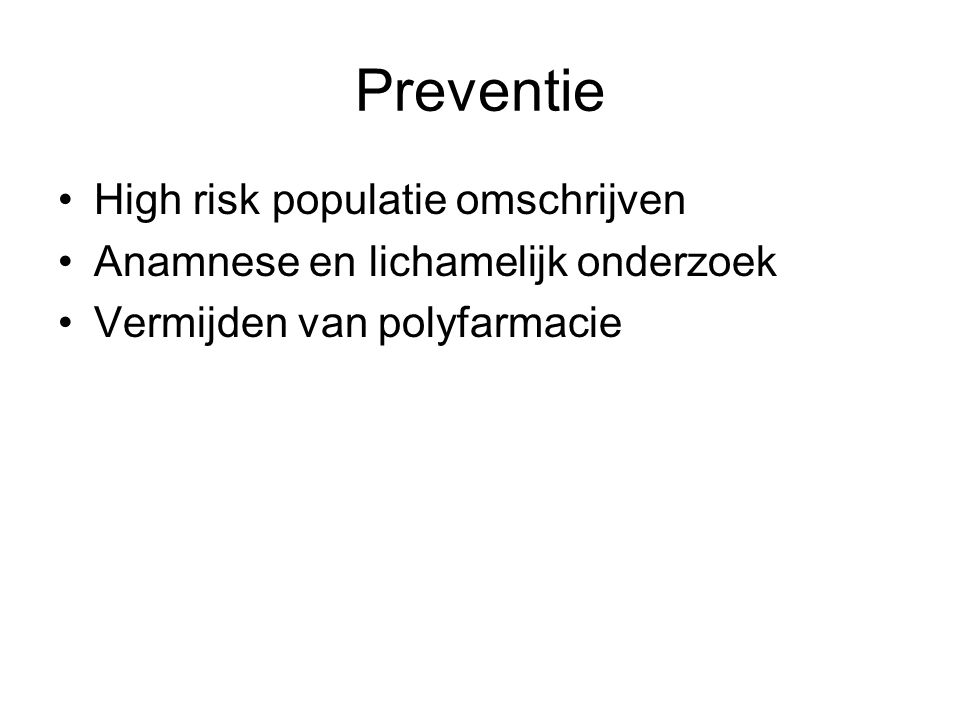 Preventie High risk populatie omschrijven