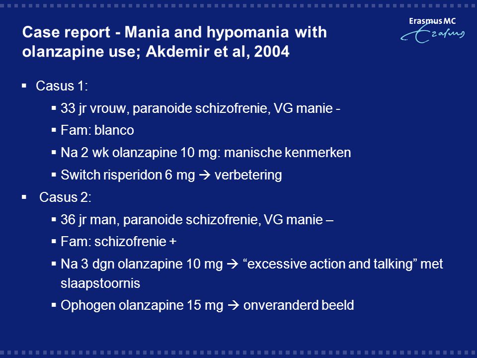 Case report - Mania and hypomania with olanzapine use; Akdemir et al, 2004