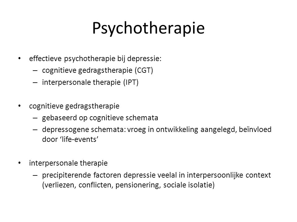 Psychotherapie effectieve psychotherapie bij depressie: