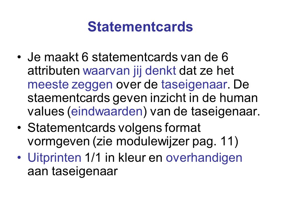 Statementcards