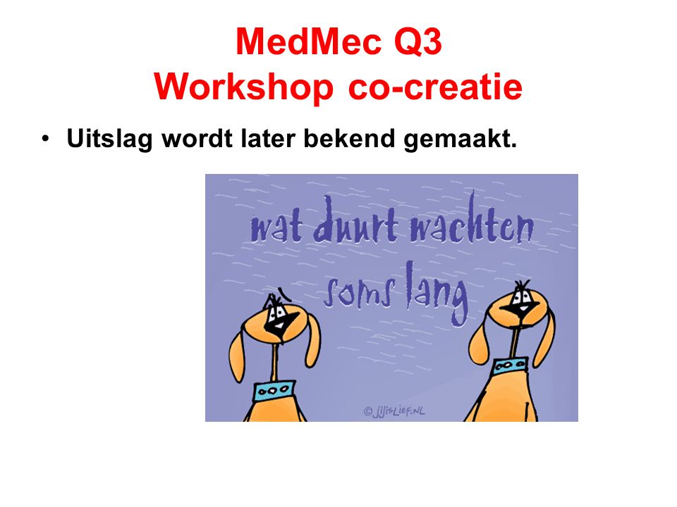 MedMec Q3 Workshop co-creatie