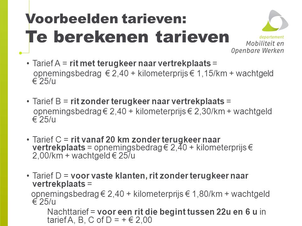 Taxidiensten & Diensten Voor Het Verhuren Van Voertuigen Met Bestuurder ...