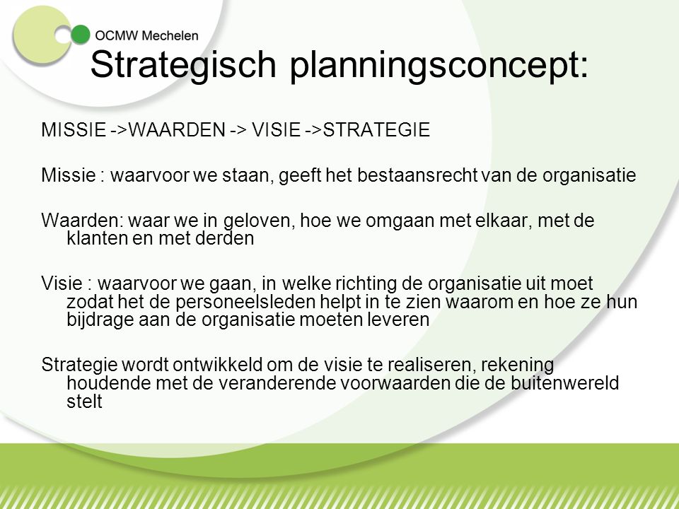 Strategisch planningsconcept: