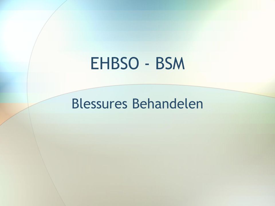 EHBSO - BSM Blessures Behandelen