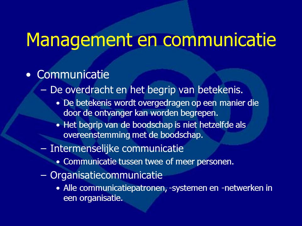 Management en communicatie