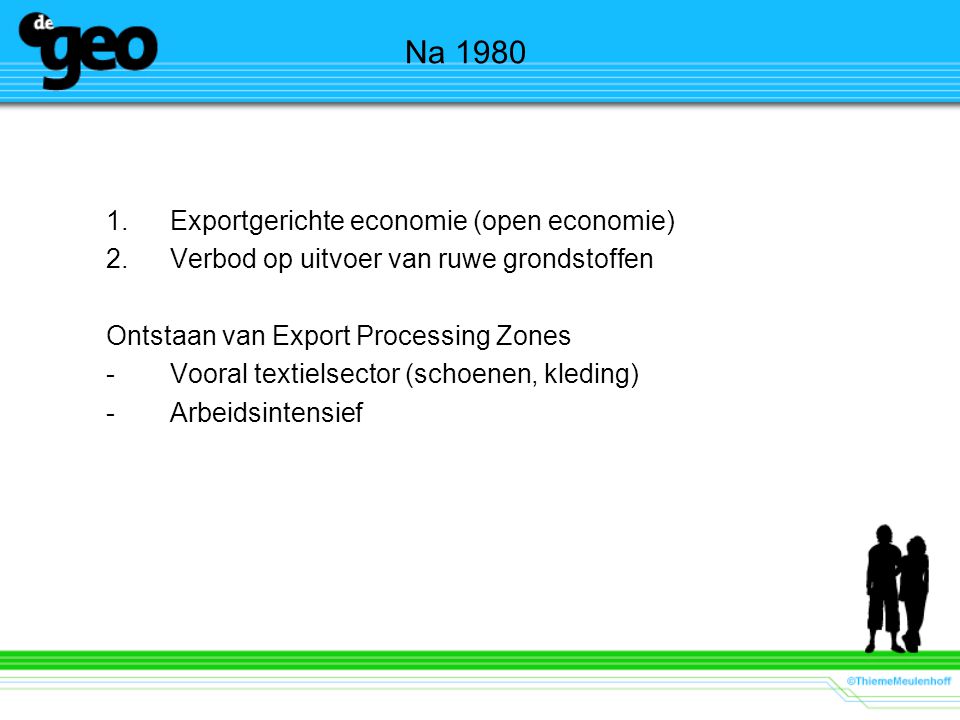 Na 1980 Exportgerichte economie (open economie)