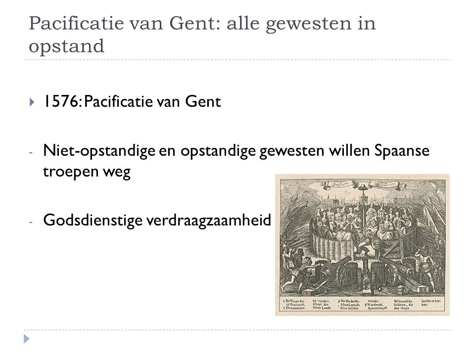 Pacificatie van Gent: alle gewesten in opstand