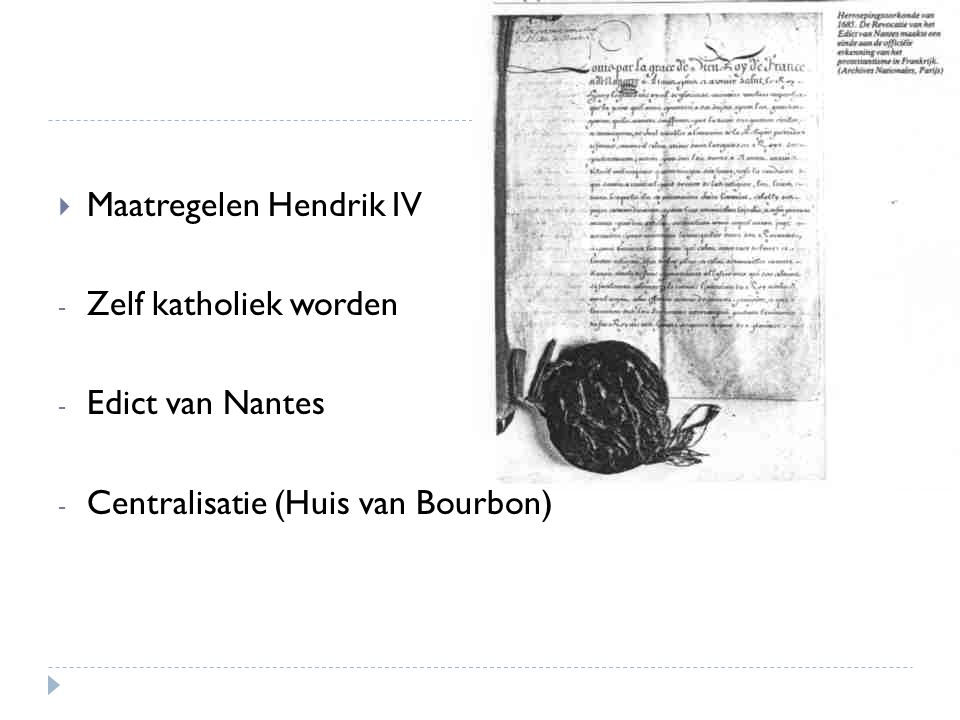 Maatregelen Hendrik IV