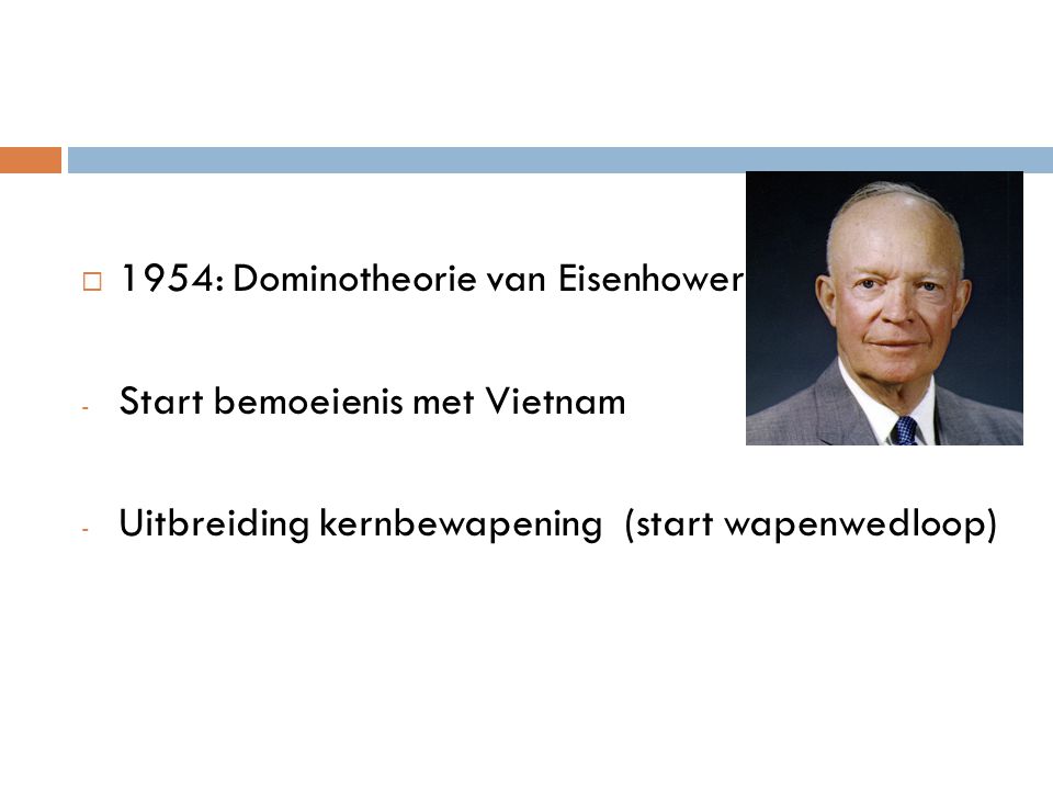 1954: Dominotheorie van Eisenhower