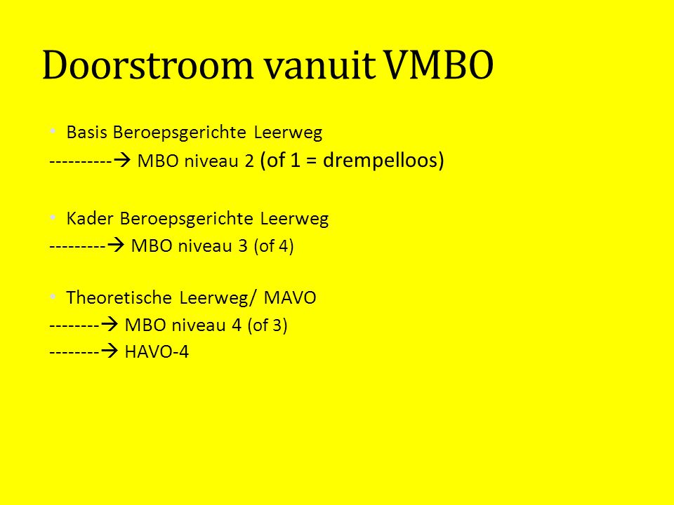 Doorstroom vanuit VMBO