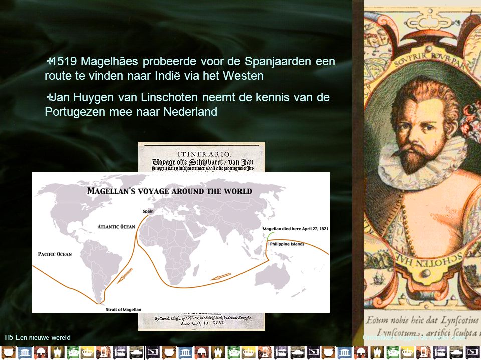 1519 Magelhães probeerde voor de Spanjaarden een route te vinden naar Indië via het Westen