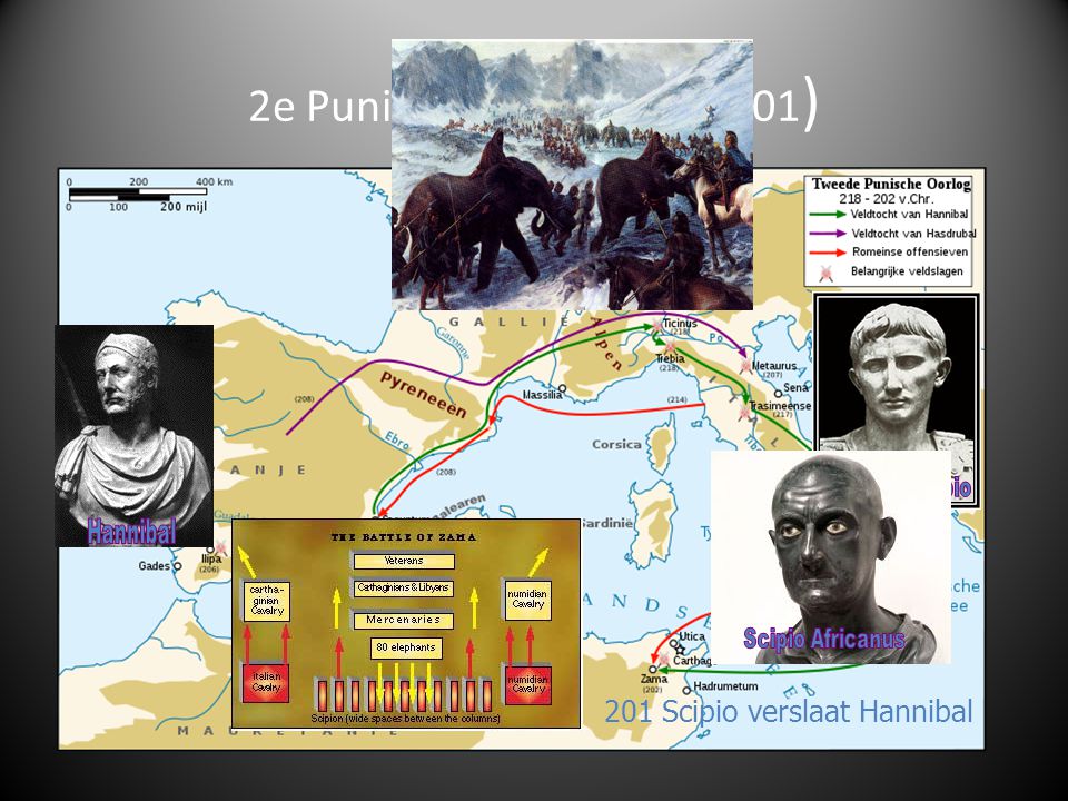 2e Punische oorlog ( ) 201 Scipio verslaat Hannibal