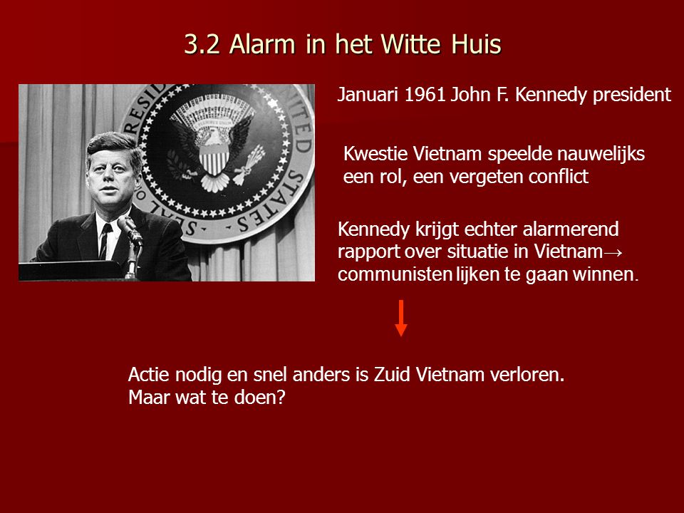 3.2 Alarm in het Witte Huis Januari 1961 John F. Kennedy president