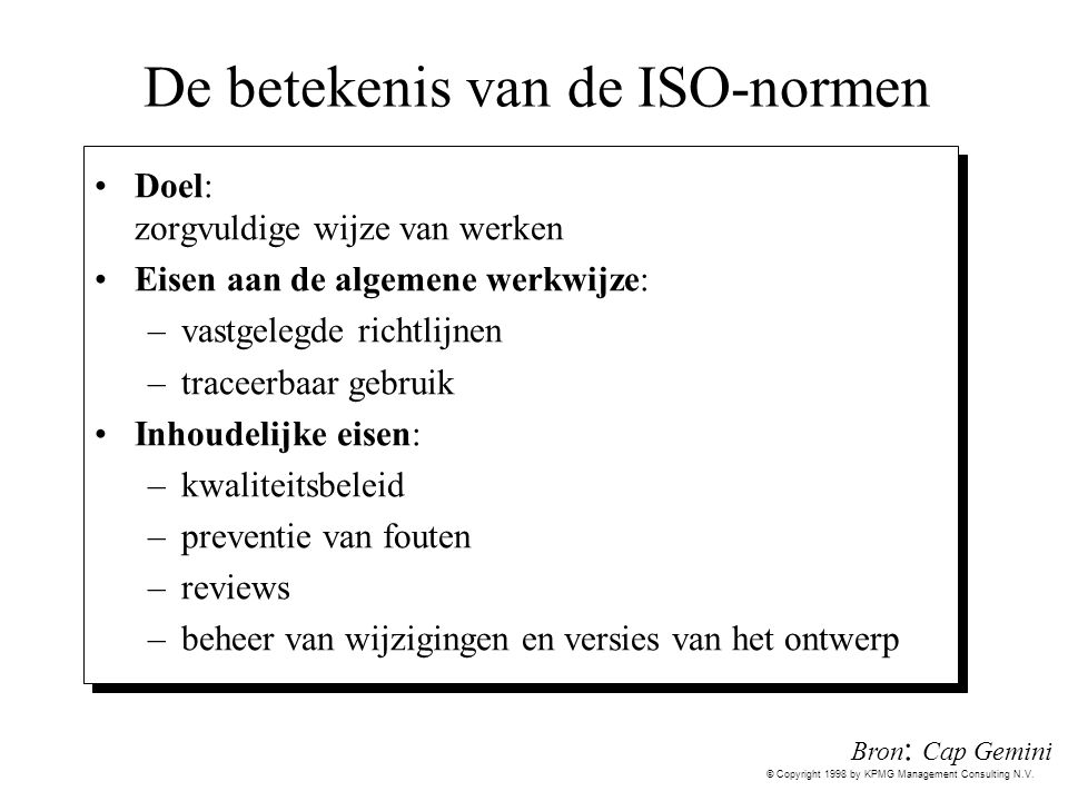 De betekenis van de ISO-normen
