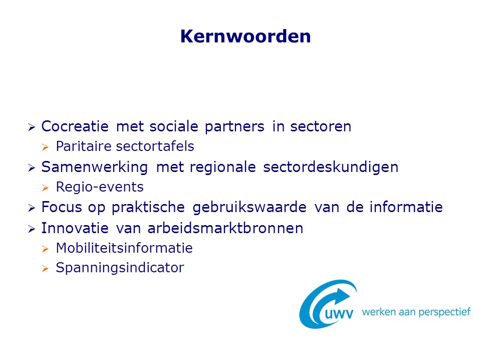 Kernwoorden Cocreatie met sociale partners in sectoren