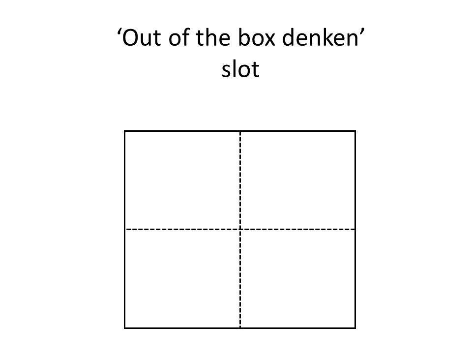 ‘Out of the box denken’ slot