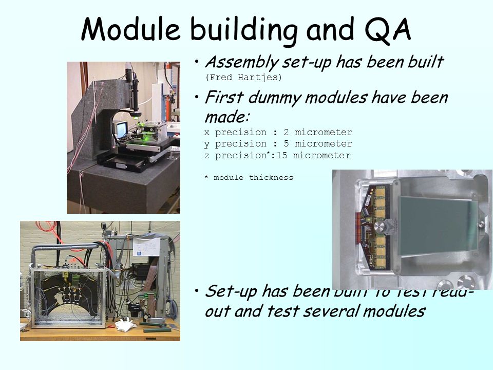 Module building and QA Assembly set-up has been built (Fred Hartjes)