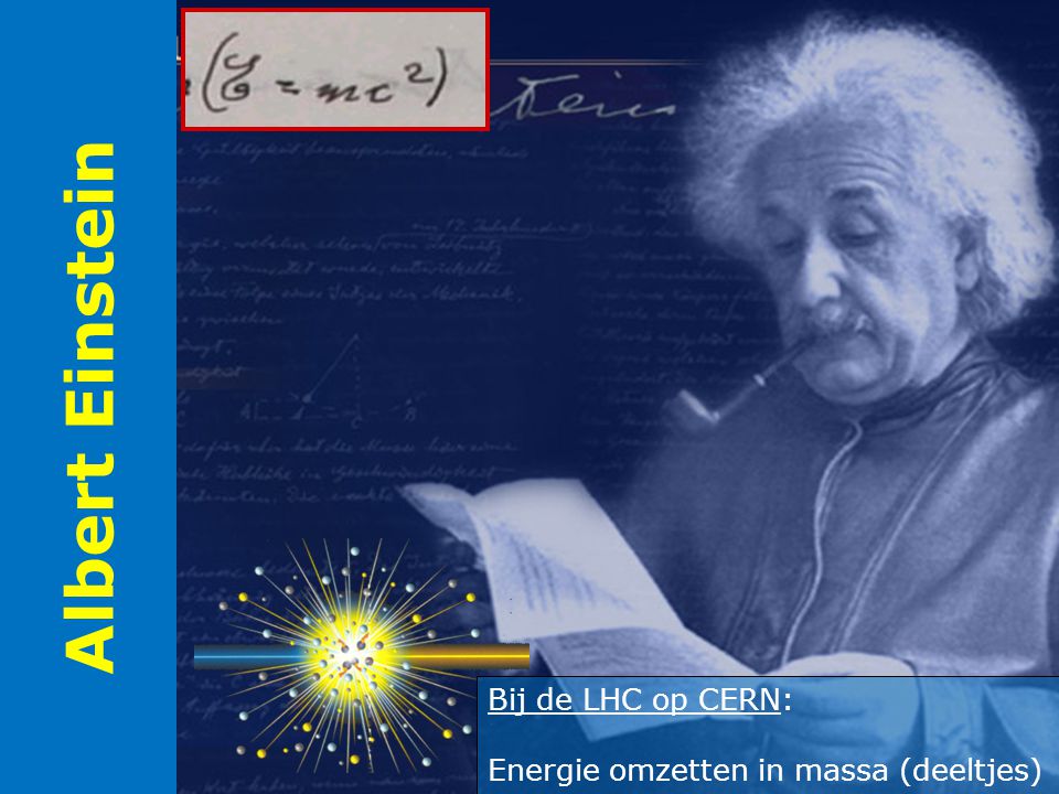 Albert Einstein Bij de LHC op CERN: Energie omzetten in massa (deeltjes)