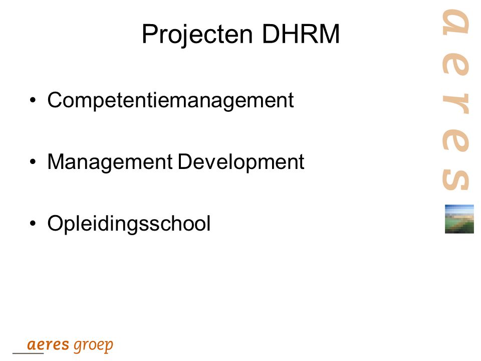 Projecten DHRM Competentiemanagement Management Development