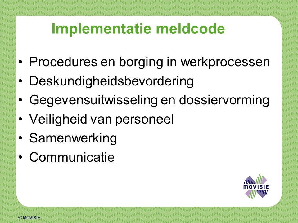 Implementatie meldcode