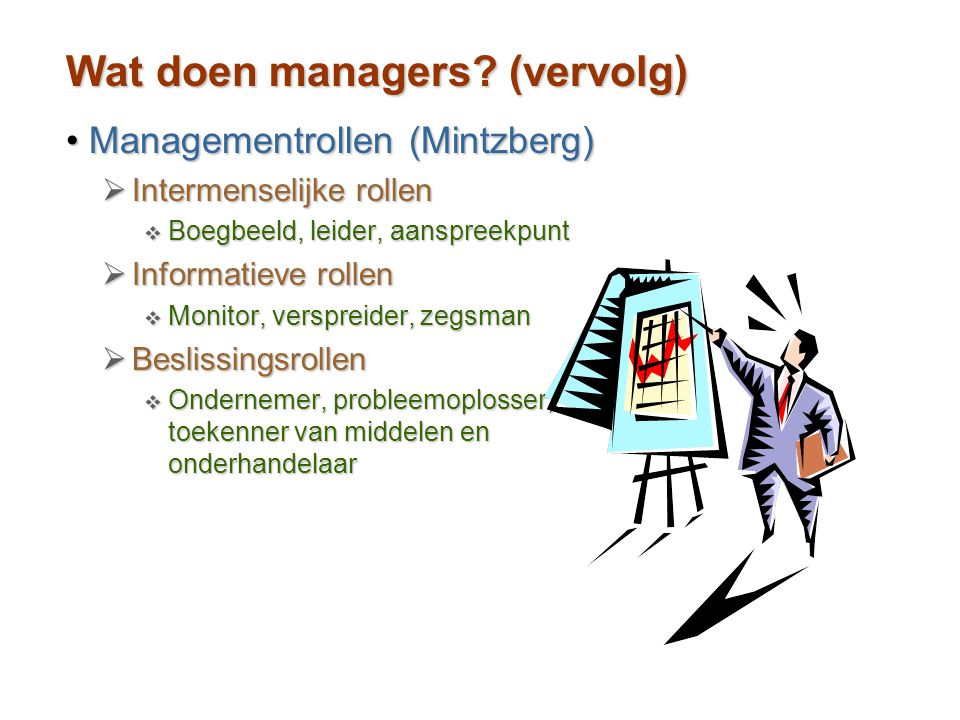 Wat doen managers (vervolg)