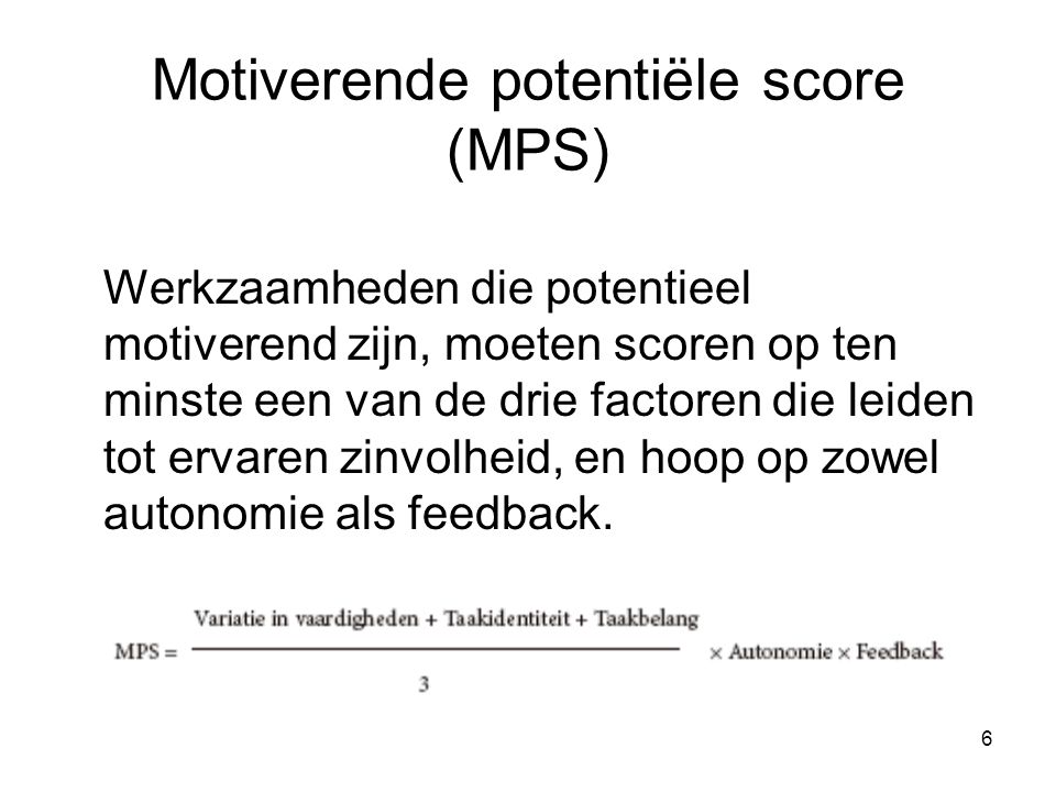 Motiverende potentiёle score (MPS)