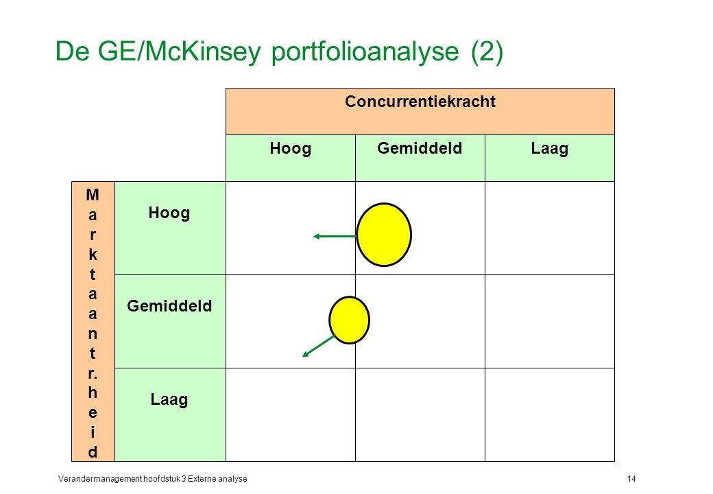 De GE/McKinsey portfolioanalyse (2)