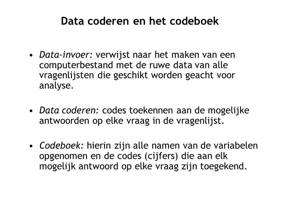 Data coderen en het codeboek