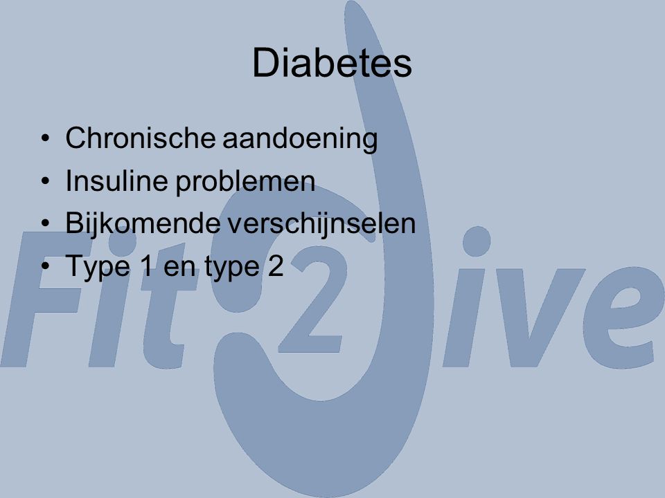 Diabetes Chronische aandoening Insuline problemen