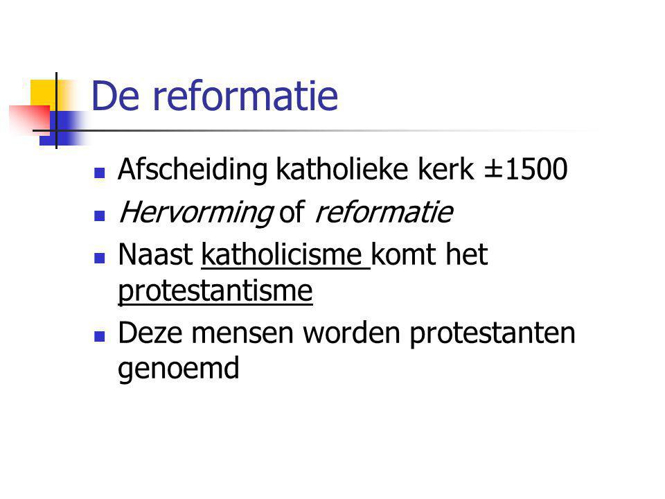 De reformatie Afscheiding katholieke kerk ±1500