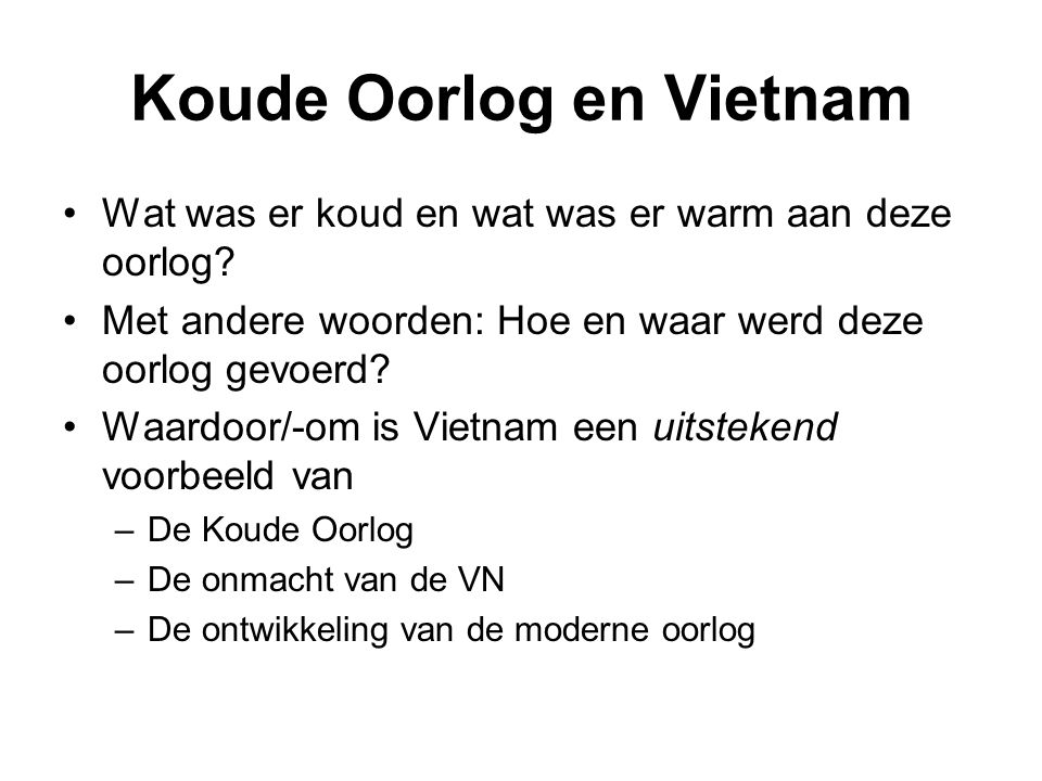 Koude Oorlog en Vietnam