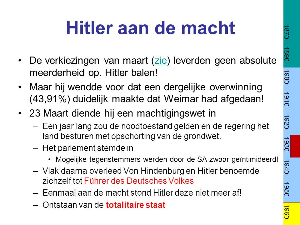Hitler aan de macht.