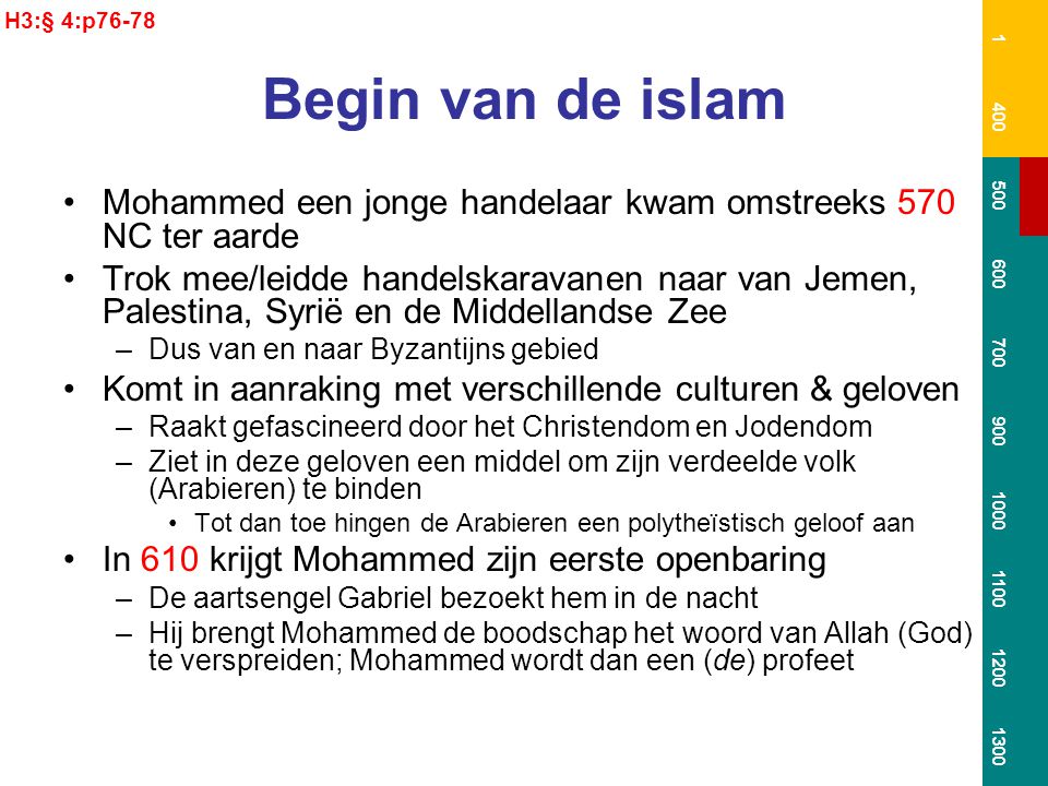 H3:§ 4:p Begin van de islam.