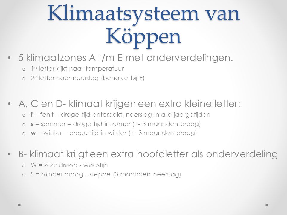 Klimaatsysteem van Köppen