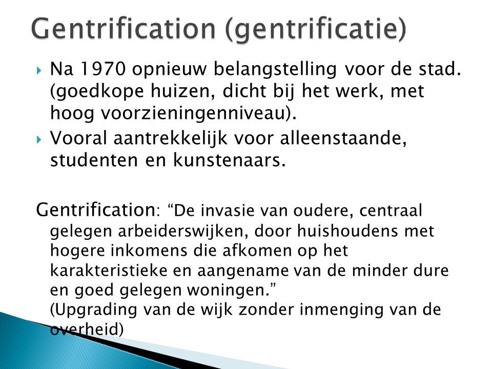 Gentrification (gentrificatie)