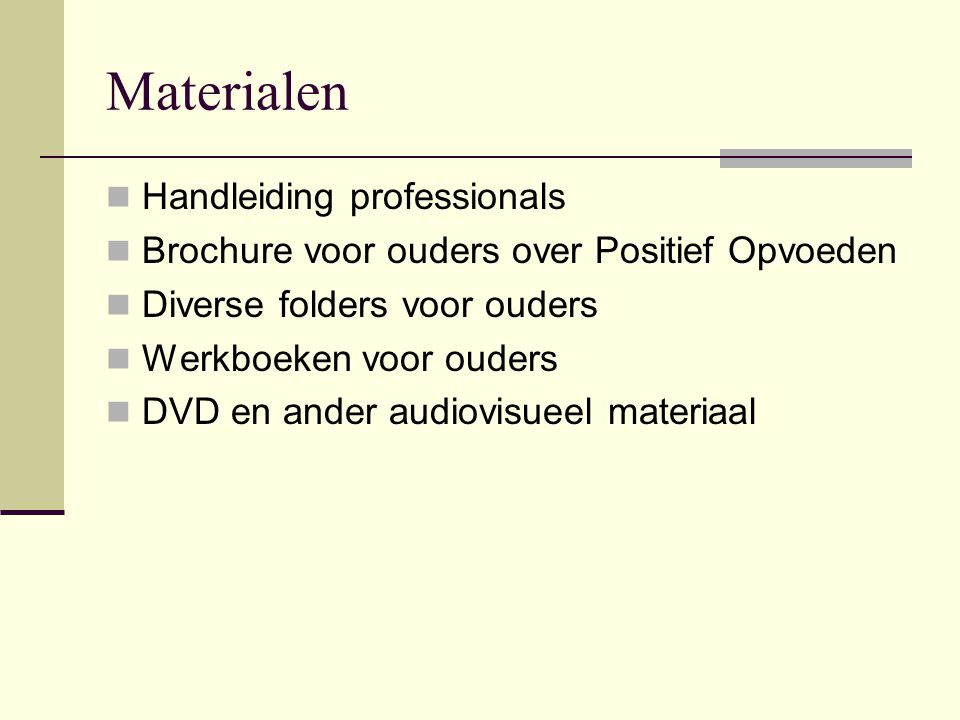 Materialen Handleiding professionals