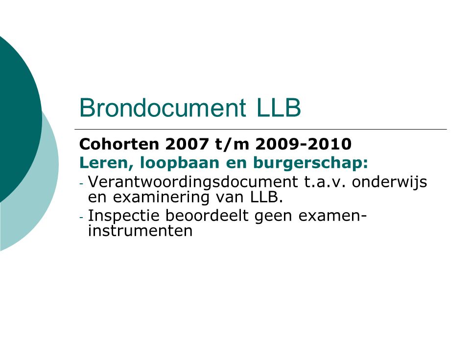 Brondocument LLB Cohorten 2007 t/m