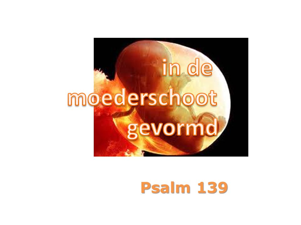 in de moederschoot gevormd Psalm 139