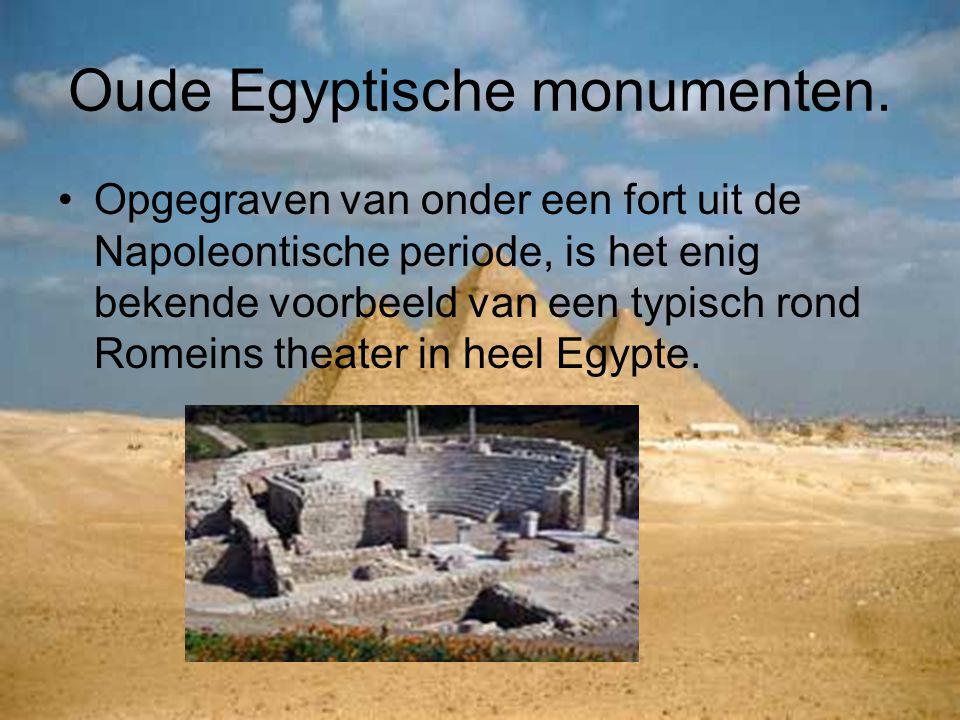 Oude Egyptische monumenten.