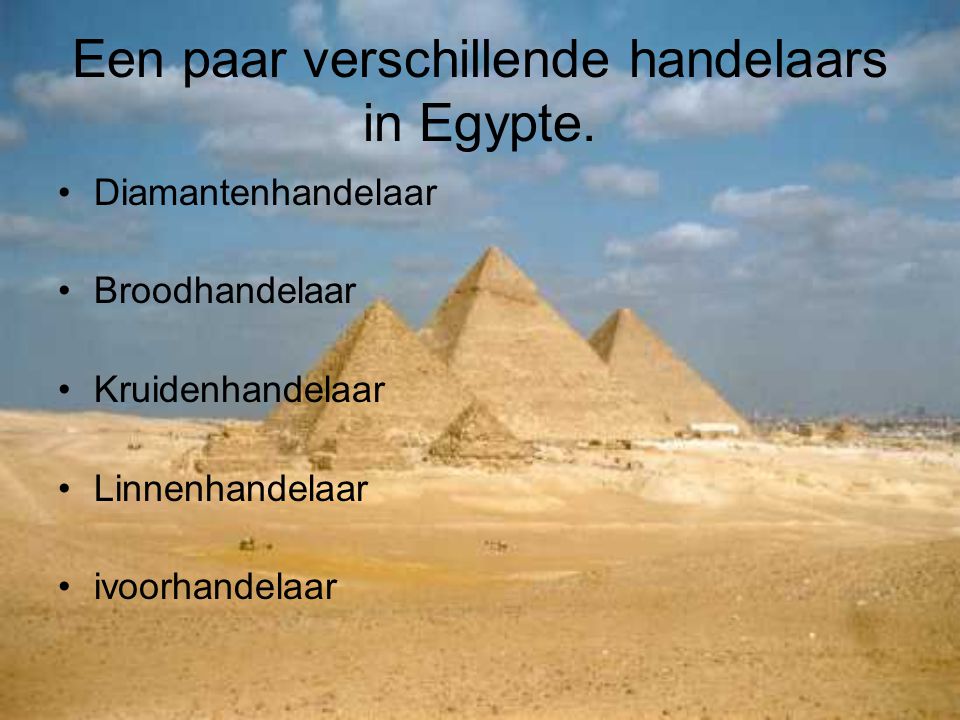 Een paar verschillende handelaars in Egypte.