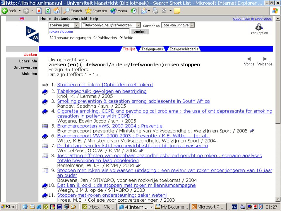 Jullie waarschijnlijk welbekend: het zoekscherm van de ub_catalogus