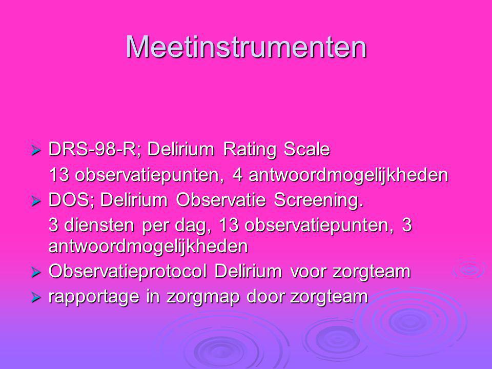 Meetinstrumenten DRS-98-R; Delirium Rating Scale